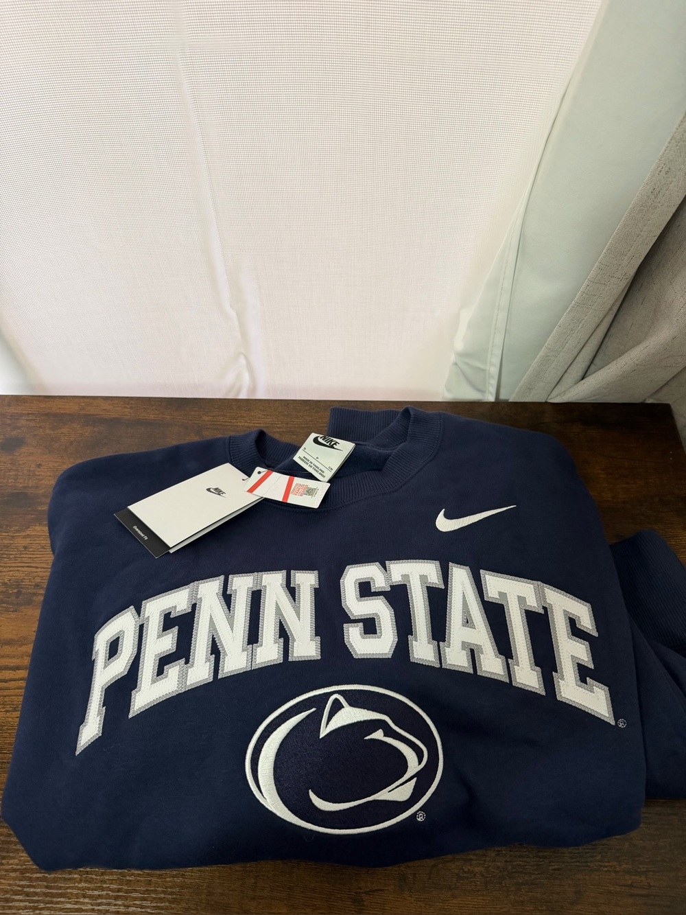 Nike Penn State Phoenix Arch Oversized Crewneck Sweatshirt Navy NWT Women’s S